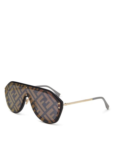 fendi logo print shield sunglasses|fendi logo sunglasses women.